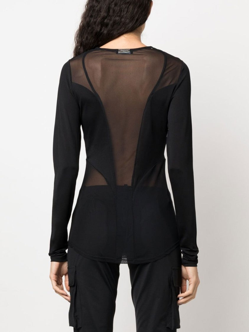 Balmain Semi-Sheer Panelled Top