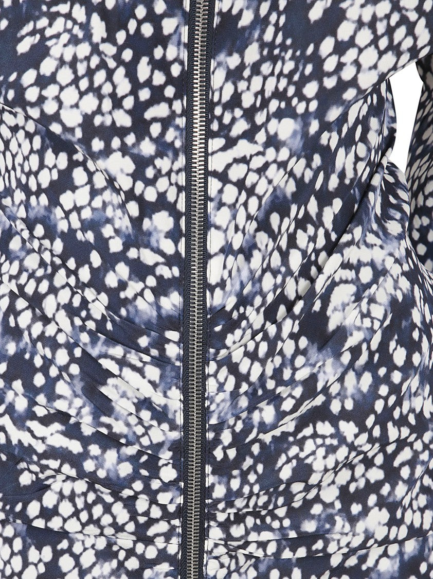 Isabel Marant Fitted Floral Print Dress With Long Sleeves