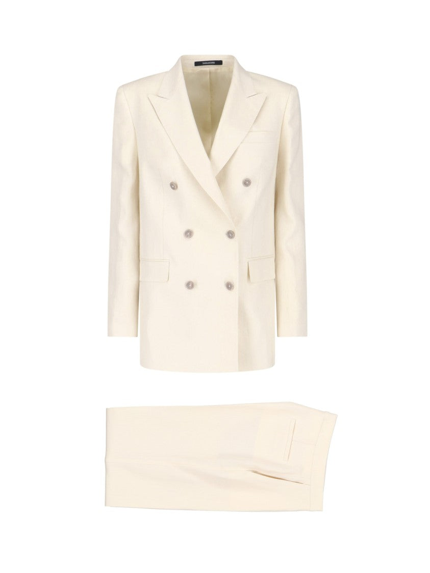 Tagliatore Cream T Jasmine Linen Suit