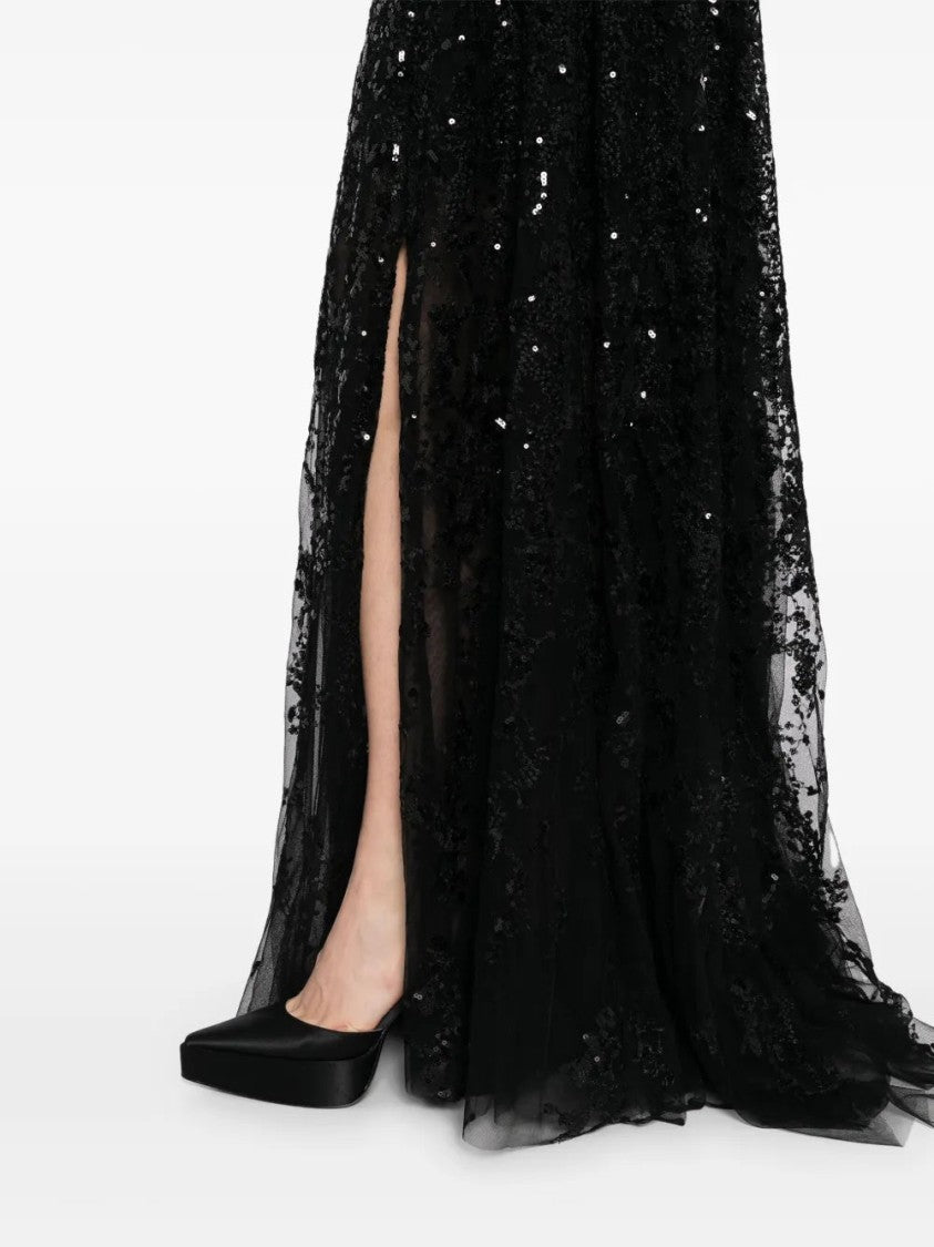 Saiid Kobeisy Off-Shoulder Long Embroidered Dress