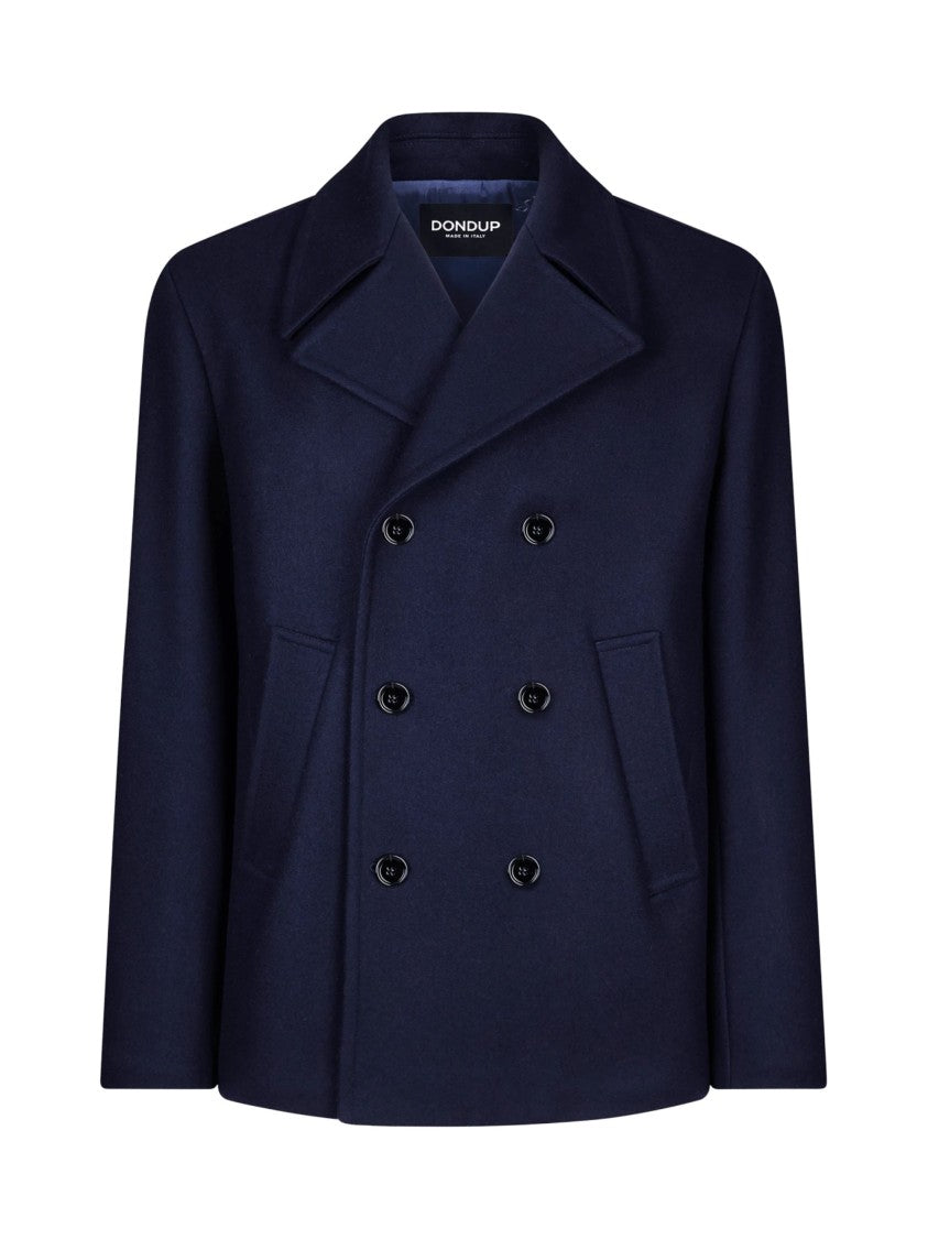 Dondup Double-Breasted Wool-Cashmere Jacket With Notched Lapel
