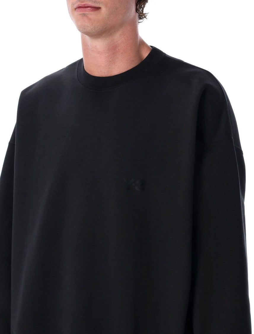 Y-3 Oversized Crewneck Cotton Fleece Sweatshirt