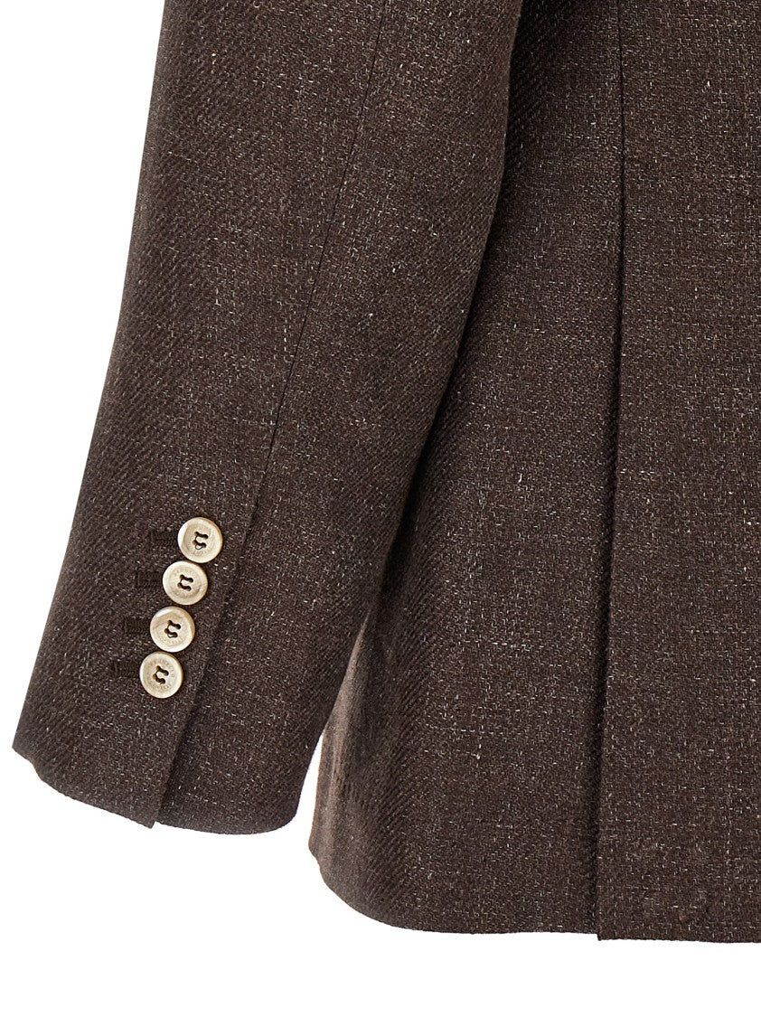Brunello Cucinelli Deconstructed Blazer In Melange Wool