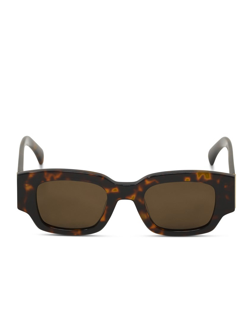 Ami Bold Rectangular Tortoiseshell Sunglasses With Logo Detail