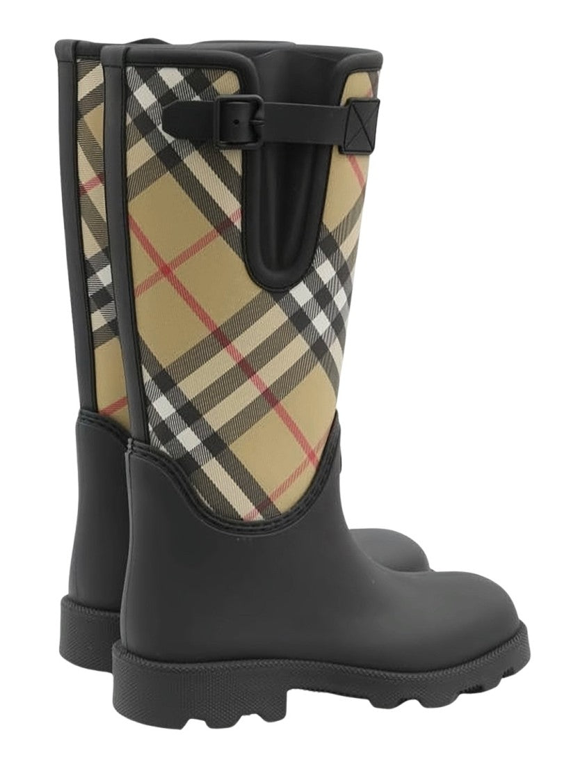 Burberry High Rubber Boots With Classic Checkered Upper