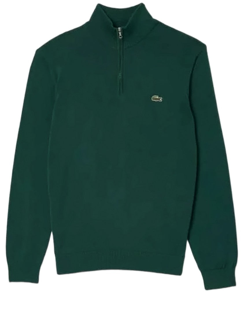 Lacoste Long-Sleeve Half-Zip Pullover With Ribbed Details