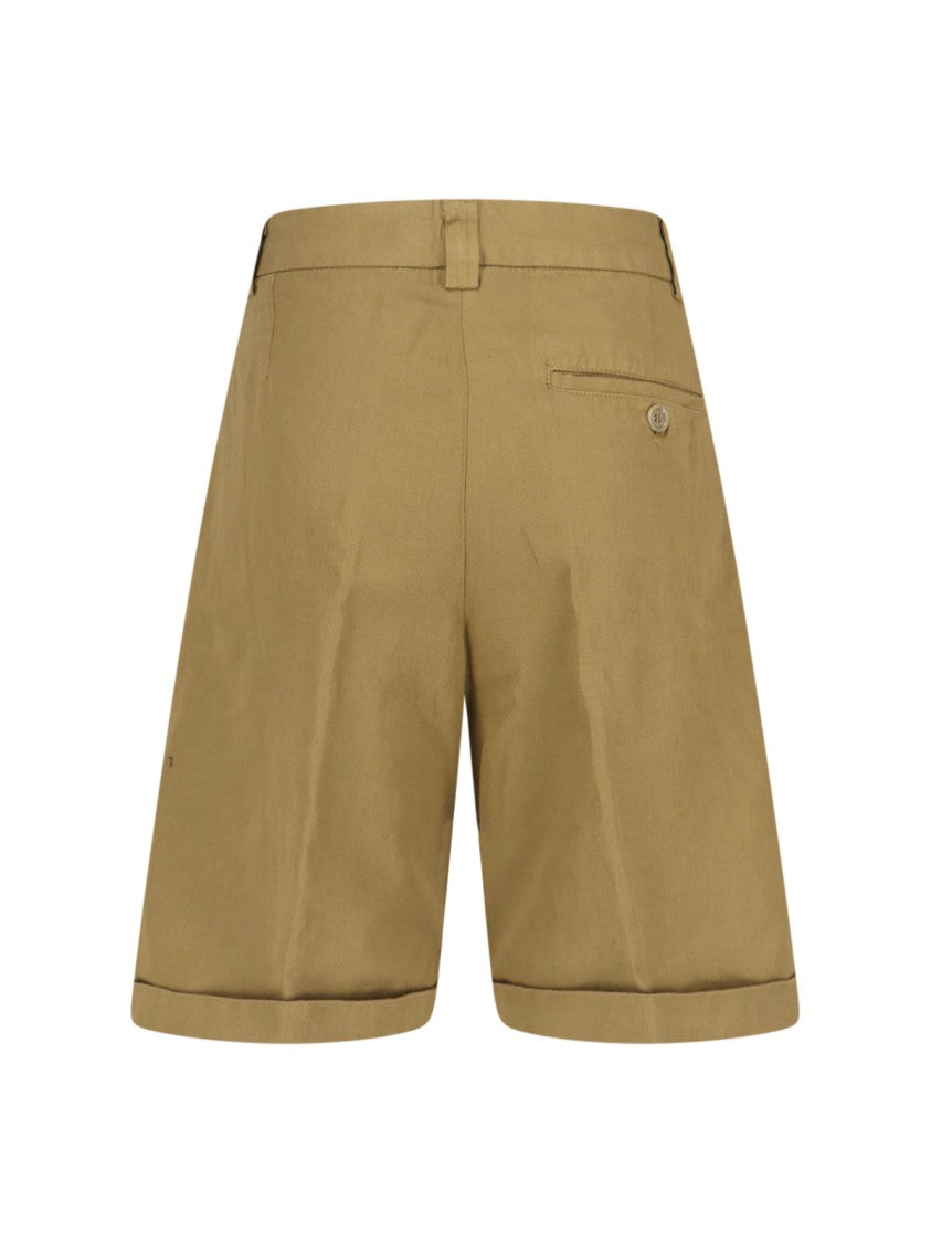 Aspesi Beige Cotton Linen Shorts
