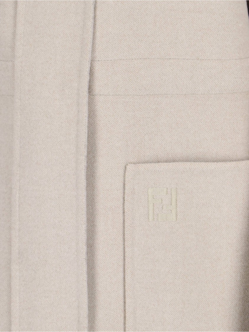 Fendi High-Neck Blouson Jacket – Beige