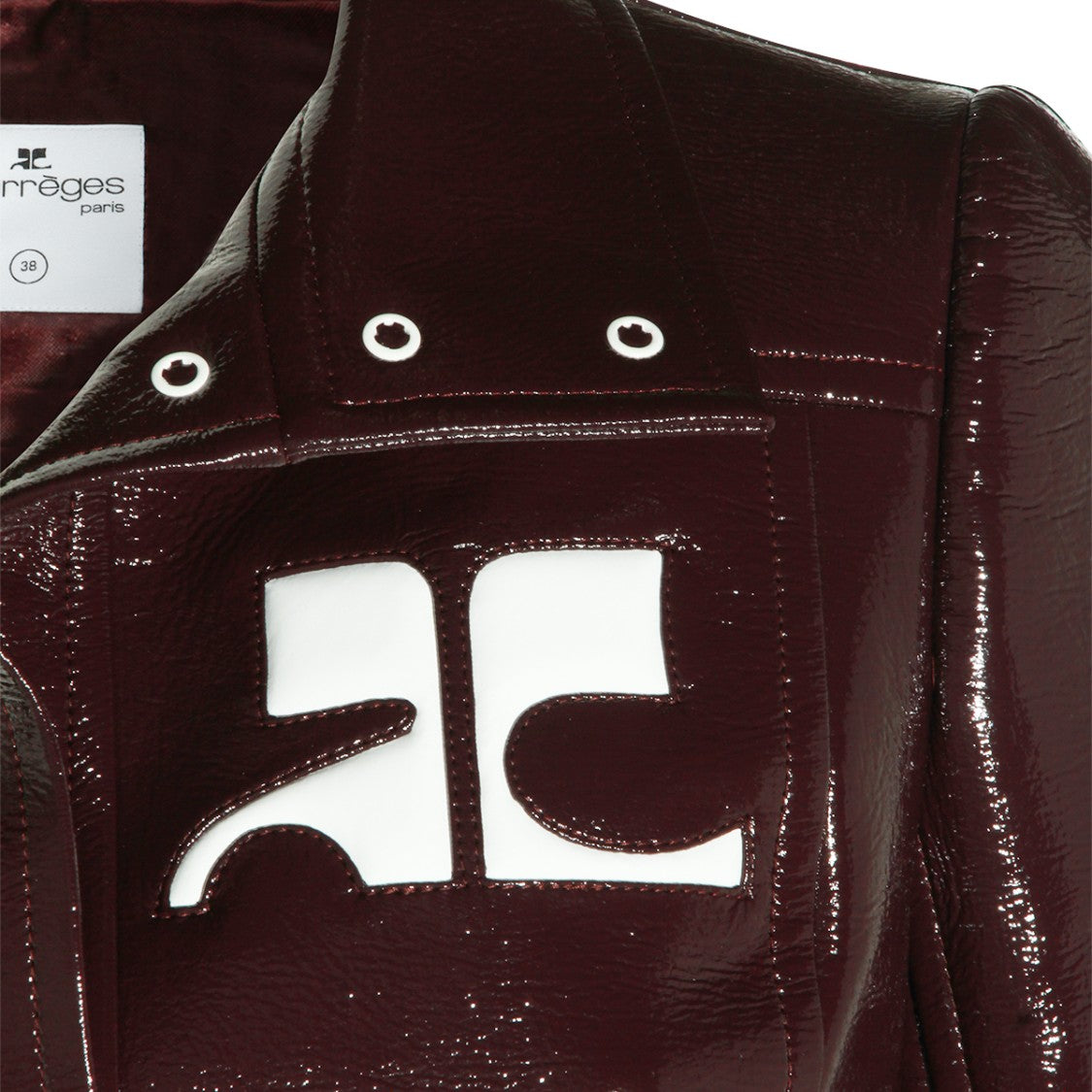 Courrèges Dark Red Cotton Cropped Jacket
