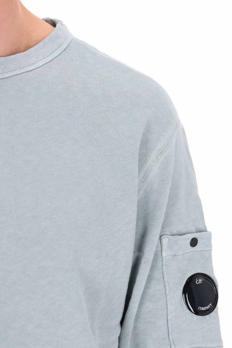 C.P. Company Blue Malfile Cotton Crewneck Sweater