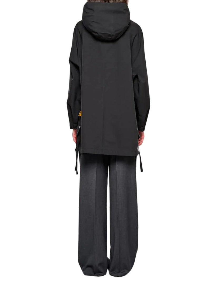 Oof Wear Black Cape Two Layers Hooded Cape Jacket