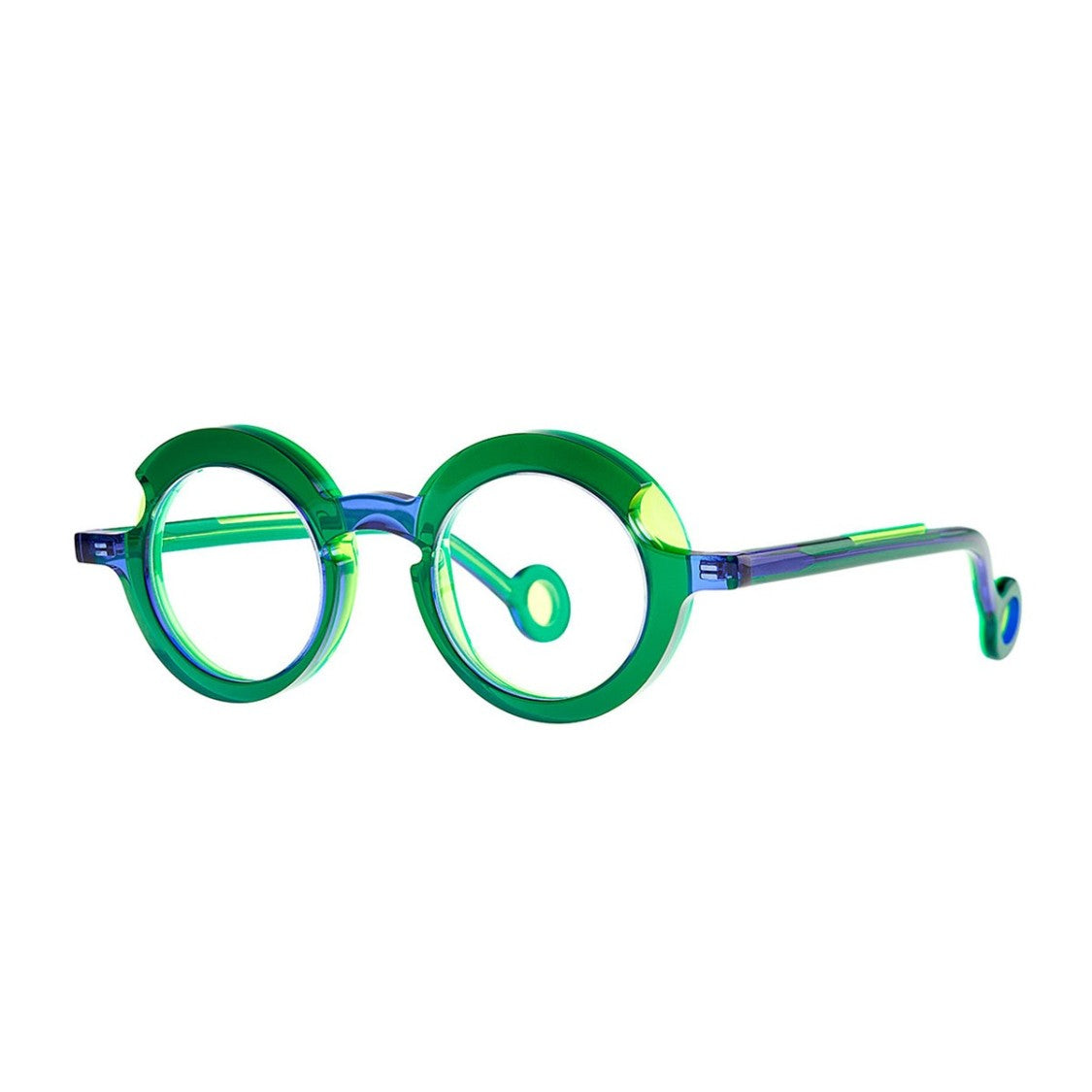 Theo Eyewear Green Sara Acetate Round Sunglasses