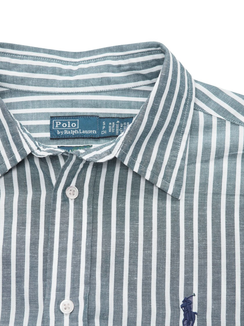 Polo Ralph Lauren Vertical Striped Linen And Cotton Shirt