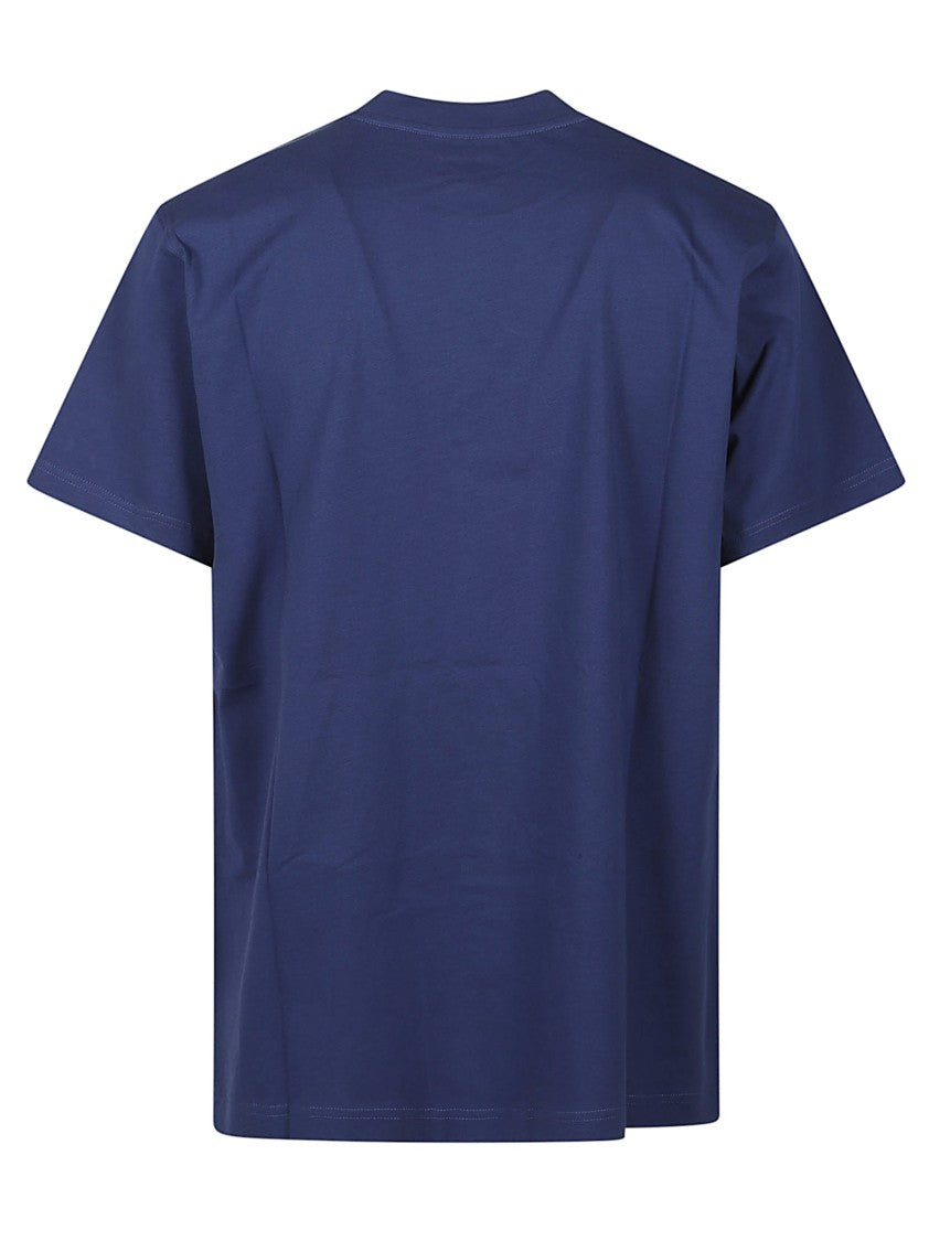 Moschino Blue Logo Print Cotton T-Shirt