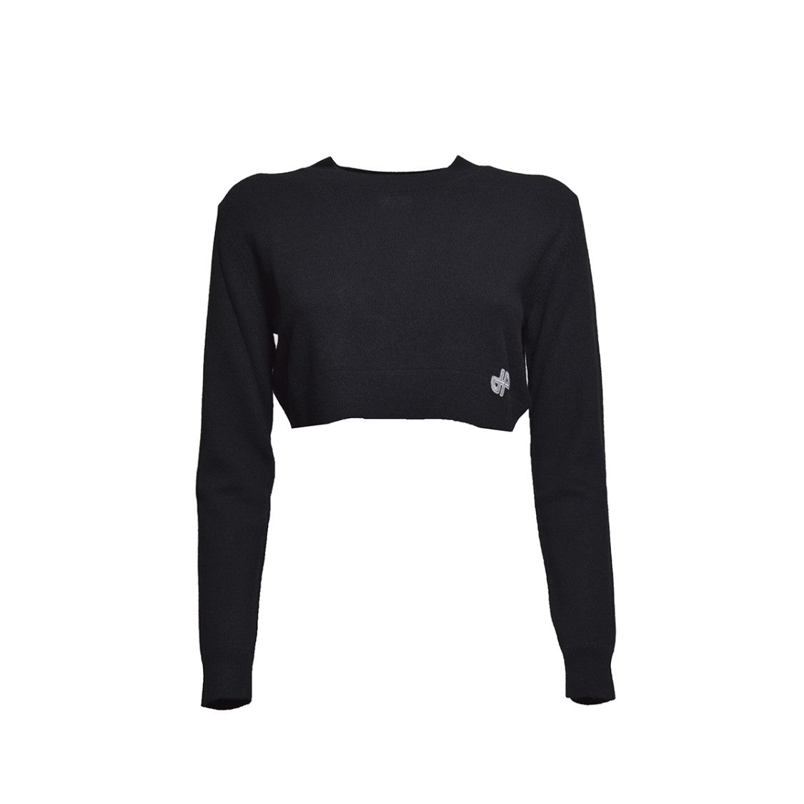 Patou Wool Cashmere Cropped Sweater - Black