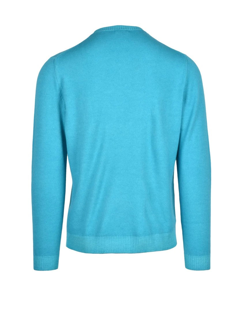 Malo Aqua Green Virgin Wool Crewneck Pullover