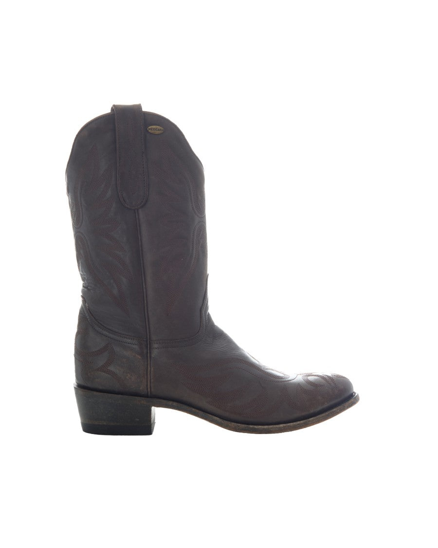 Mexicana Chocolate Stitched Leather Boots