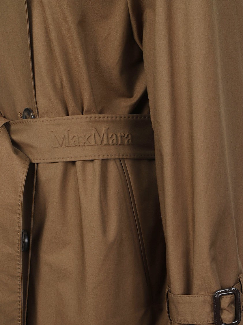 Max Mara Mtcctrench Double-Breasted Brown Trench Coat