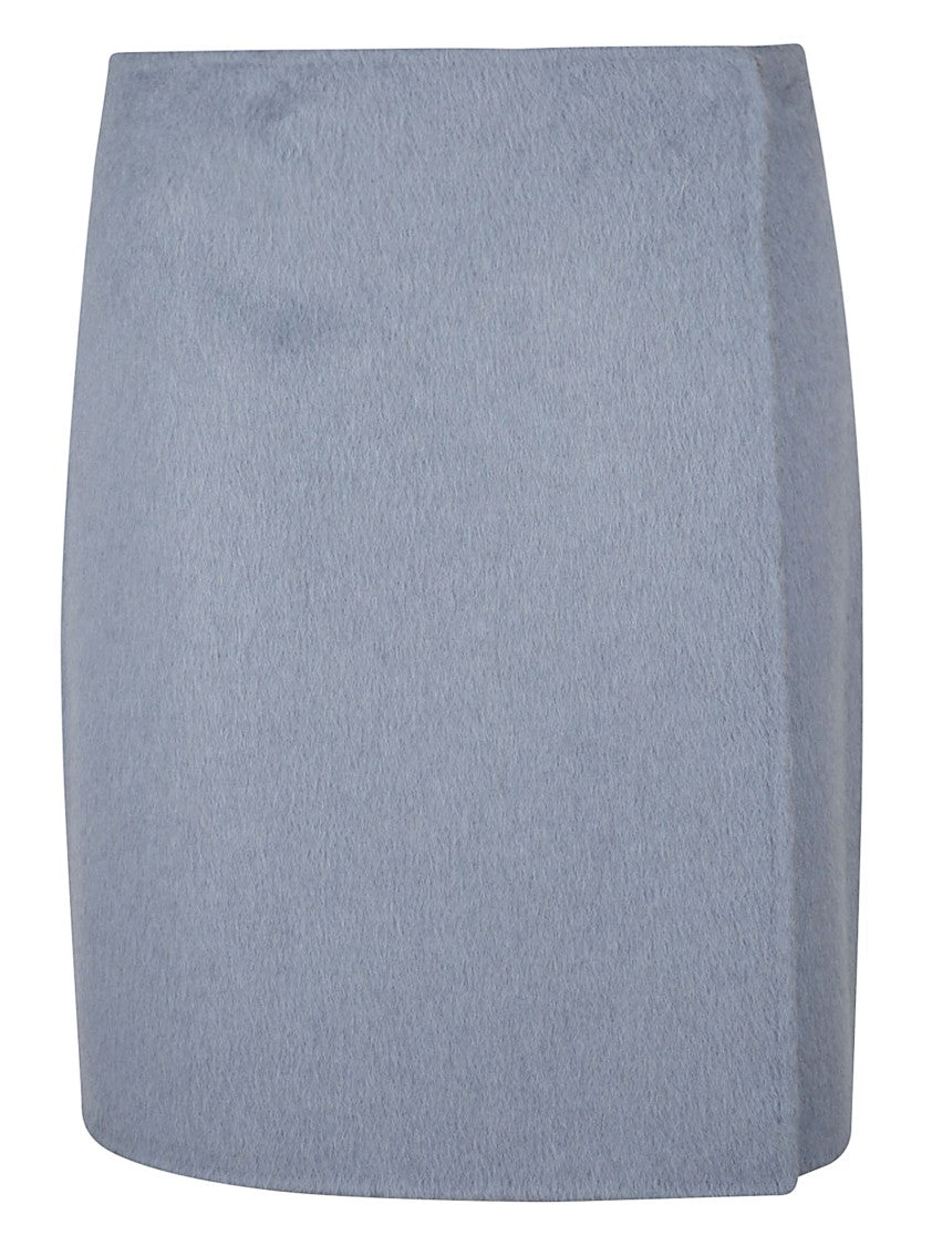 Parosh Minimalist Clear Blue Mini Skirt