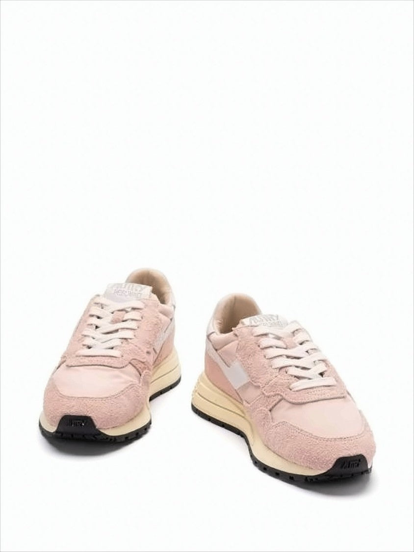 Autry Soft Pink And Cream Suede Sneakers