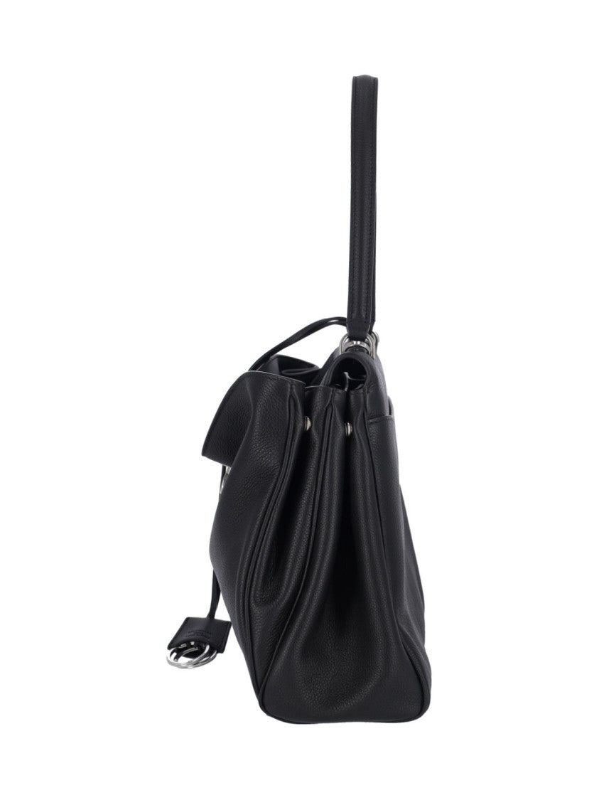 Balenciaga Textured Black Calfskin Shoulder Bag