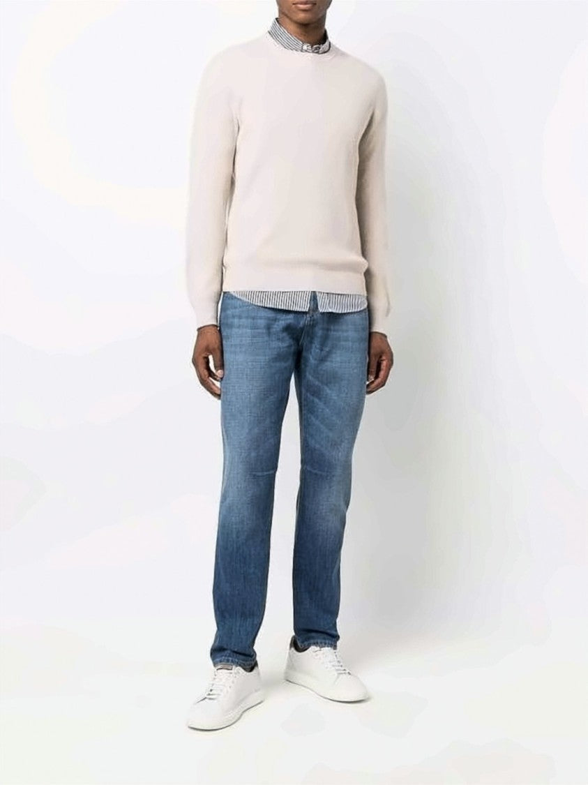 Brunello Cucinelli Medium Wash Straight-Leg Denim Pants