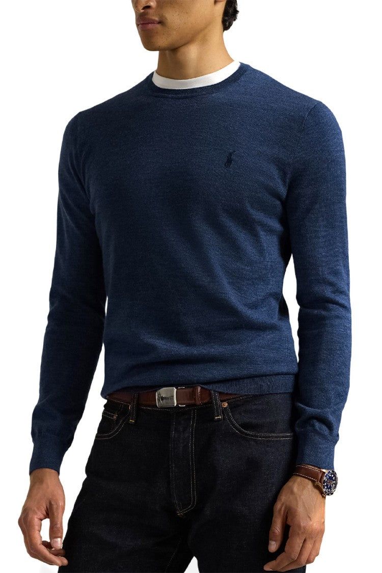 Polo Ralph Lauren Soft Sky-Blue Wool Crew Neck Knitwear