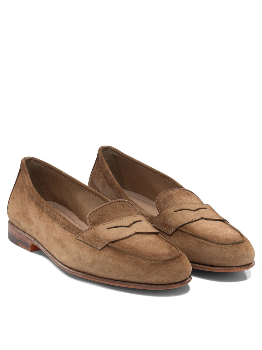 Santoni Penny Loafers With Premium Suede And Leather Accents