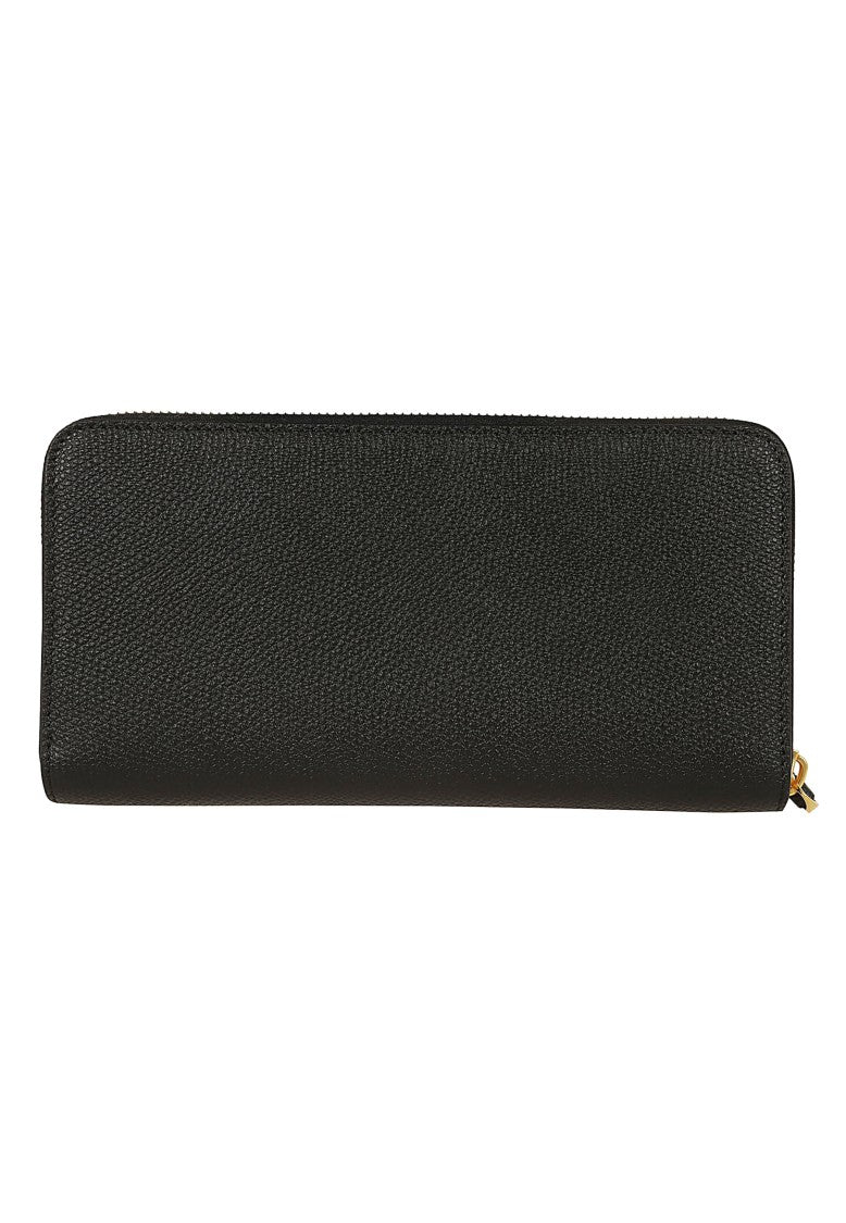 Valentino Garavani Pebble Beige Grainy Calfskin Vlogo Zip-Around Wallet