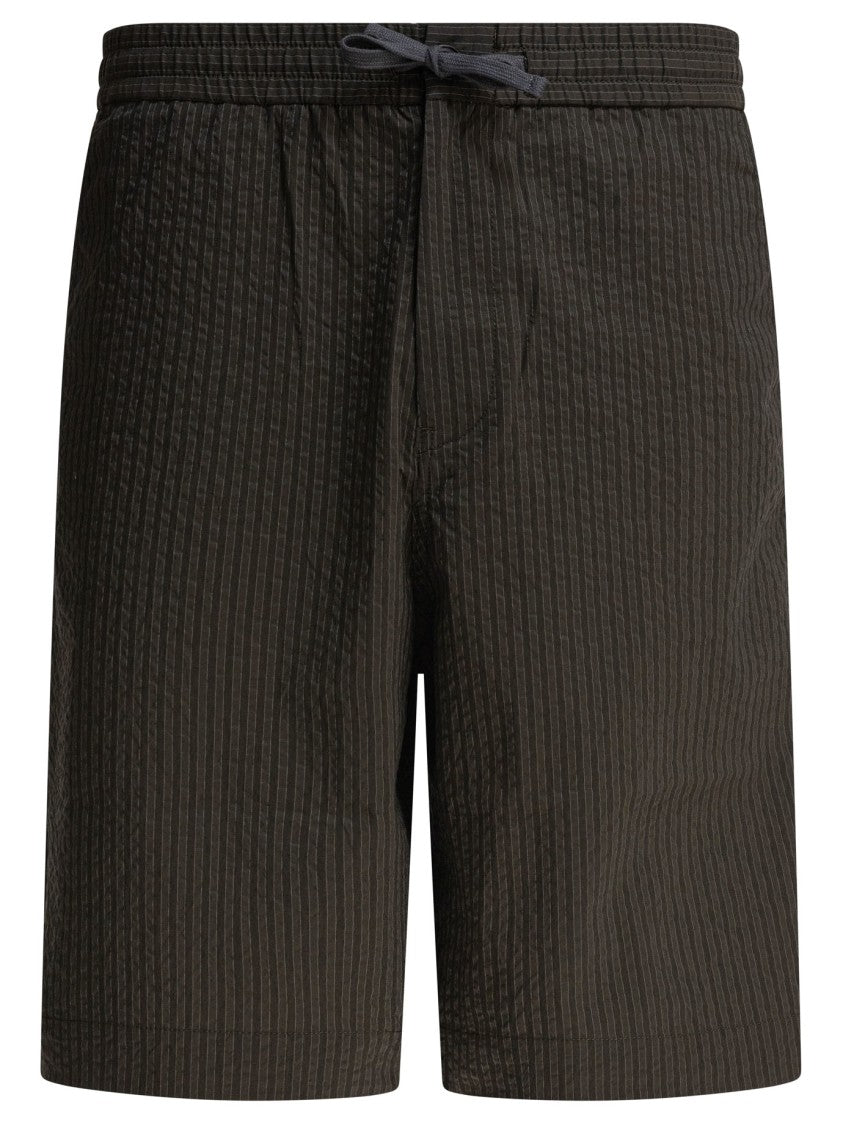 Maison Kitsuné Dark Green Pinstripe Shorts