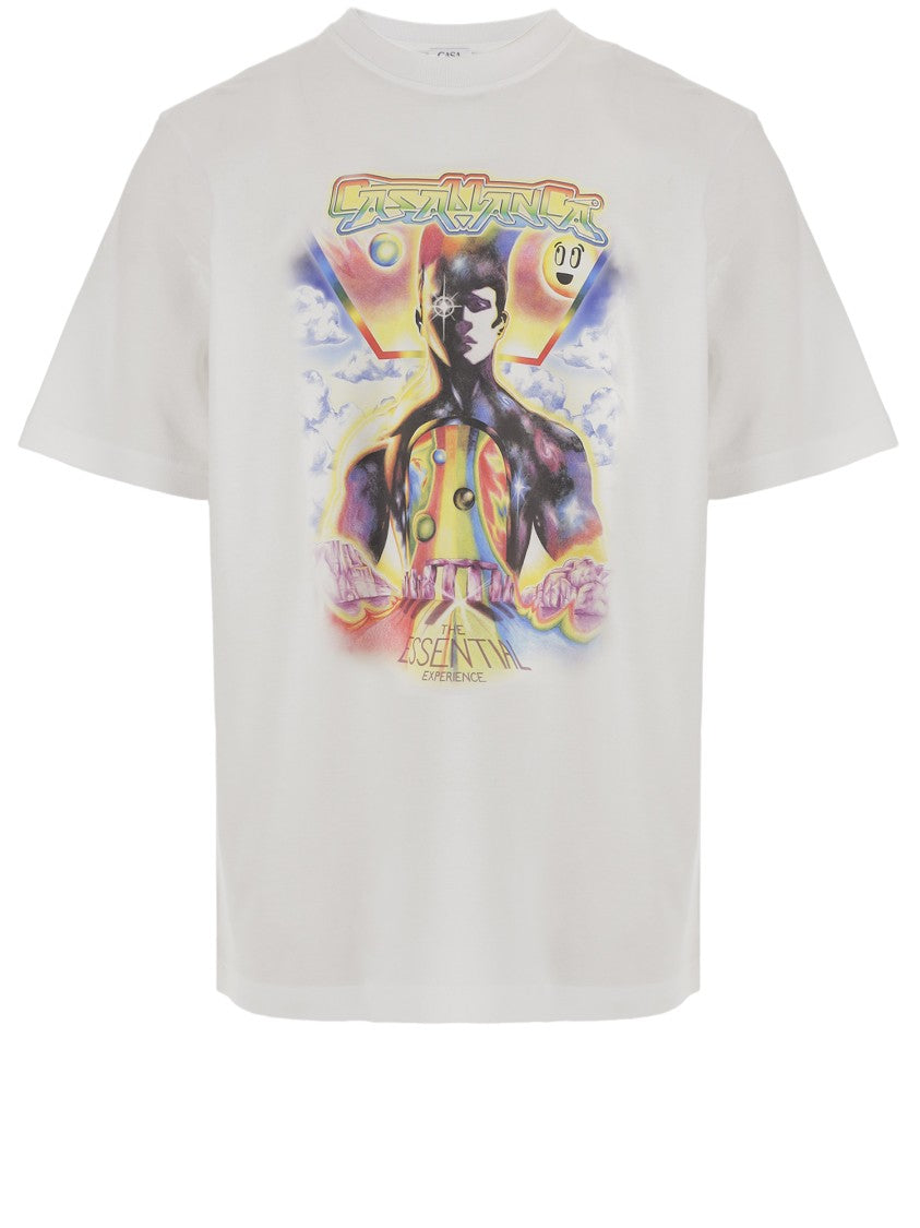 Casablanca White Cotton Logo T-Shirt