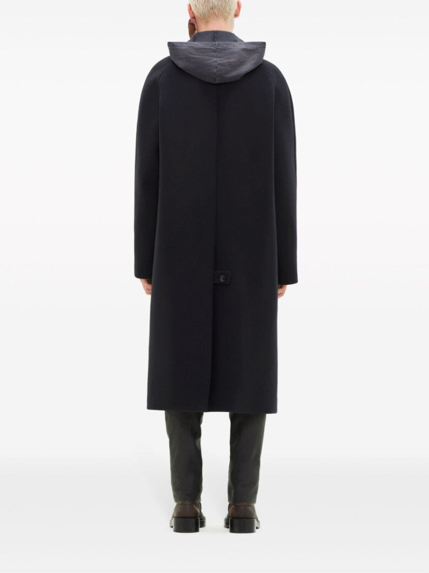 Courrèges Zipped-Sleeve Single-Breasted Wool Blend Coat