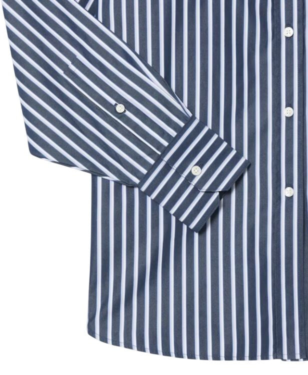 Lacoste Long-Sleeved Blue Cotton Poplin Shirt