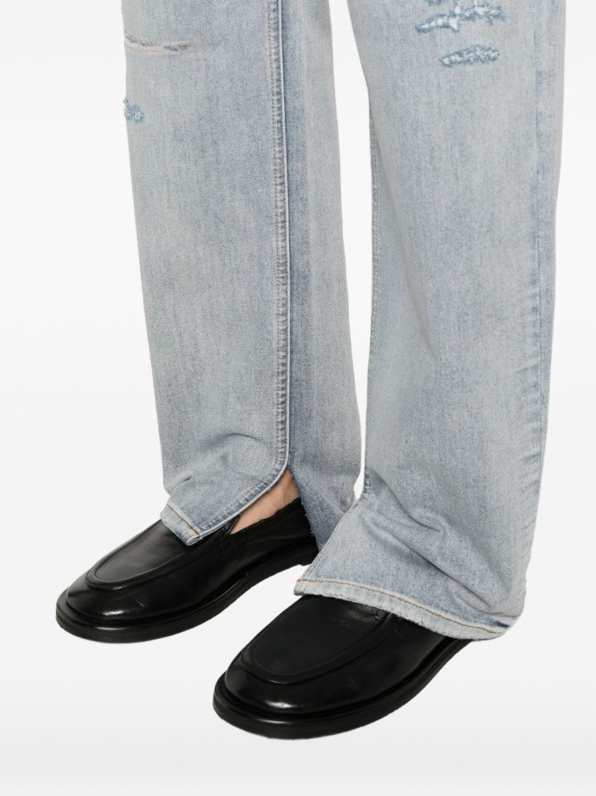 Mm6 By Maison Margiela Light Blue Distressed Jeans