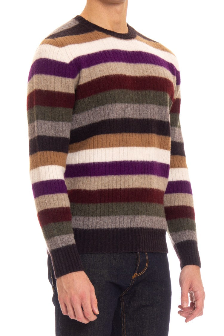 Drumohr Striped Lambswool Crewneck Sweater