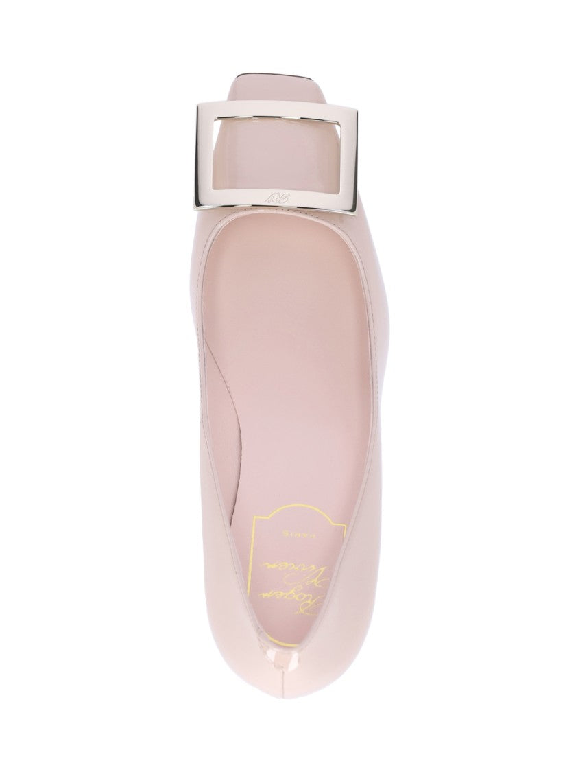 Roger Vivier Pink Slip-On Pumps With Metallic Buckle Detail