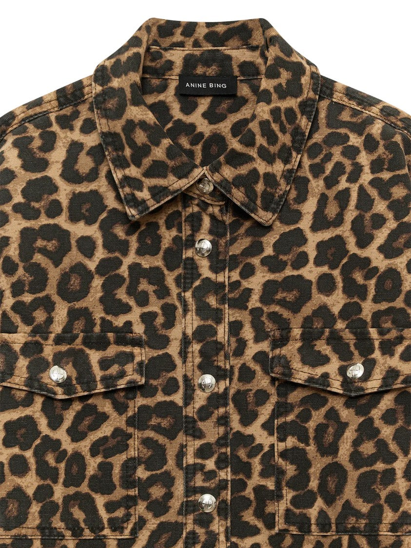 Anine Bing Leopard Print Shirt With Classic Collar