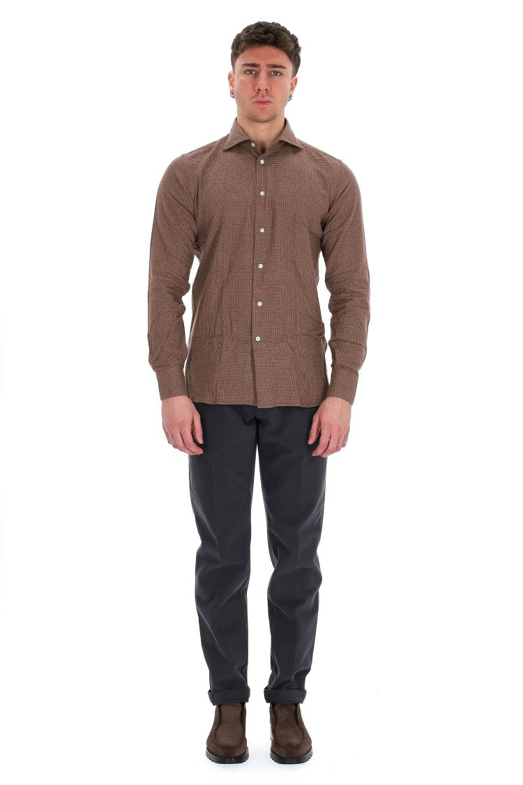 Borriello Houndstooth Flannel Tailored Shirt