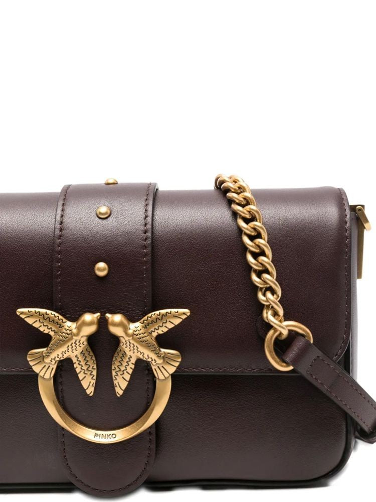 Pinko Mini Slouchy Shoulder Bag With Gold Clasp Detail