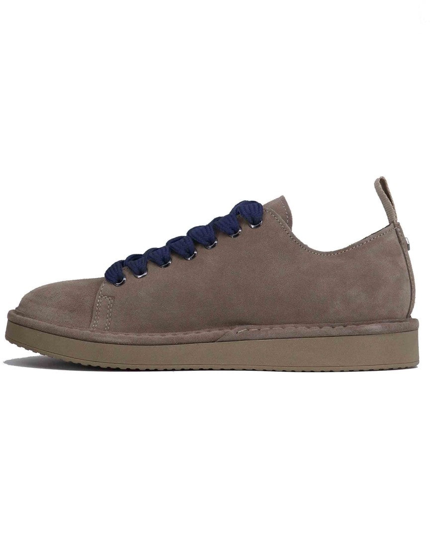Panchic Walnut Suede Lace-Up Cobalt Blue Laces