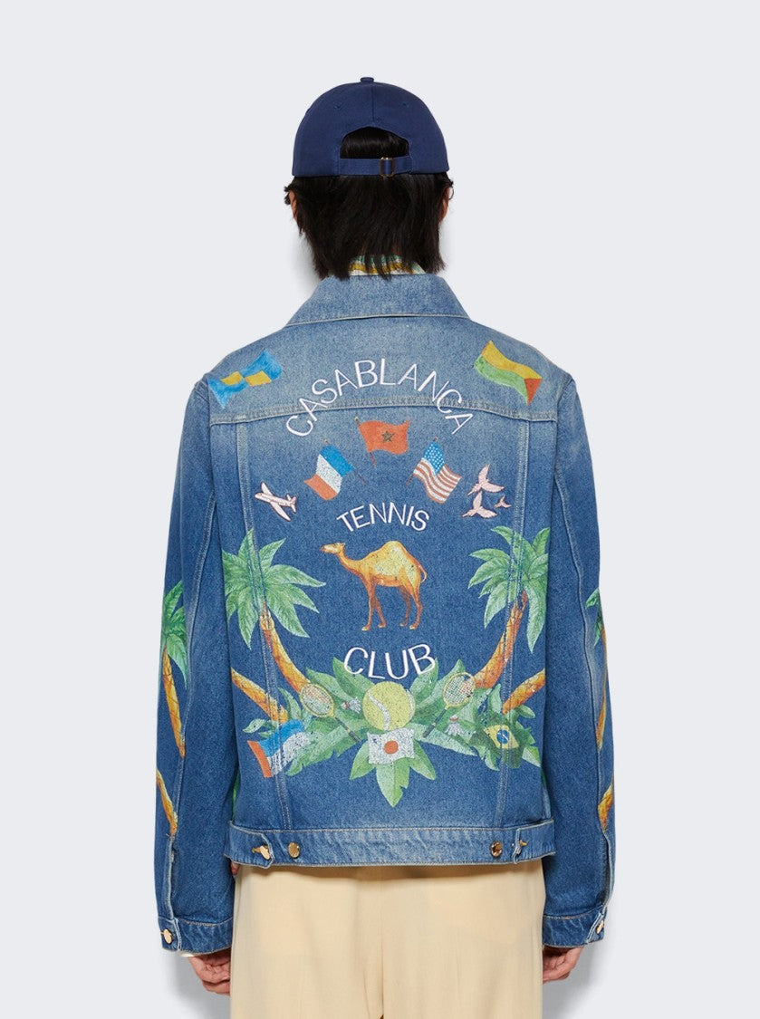 Casablanca Tennis Club Denim Jacket Blue