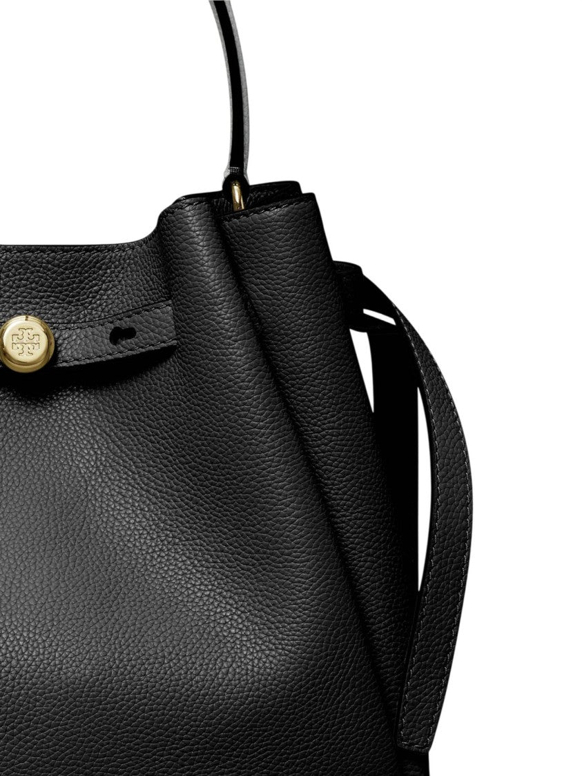 Tory Burch Romy Pebbled Leather Bucket Bag