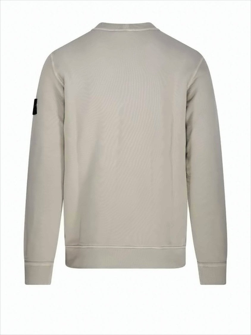 Stone Island Long-Sleeve Crewneck Sweatshirt In Soft Plaster