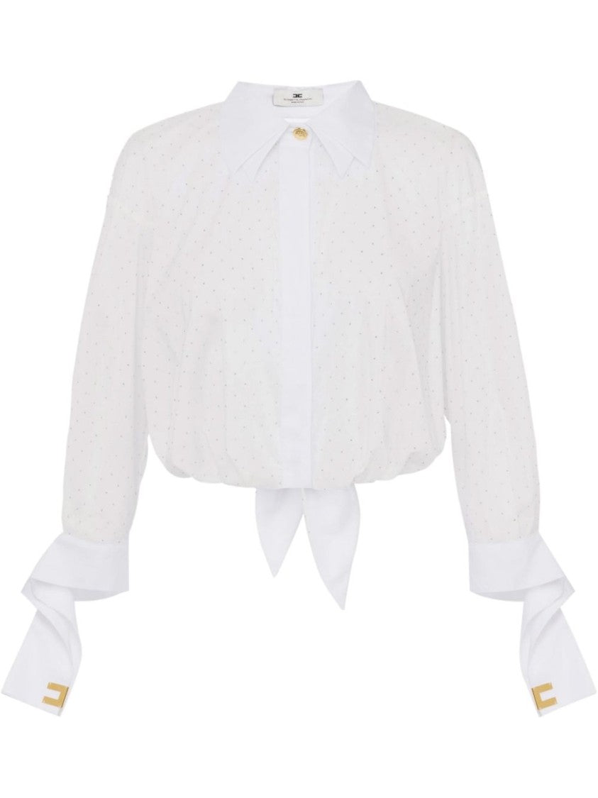 Elisabetta Franchi White Shirt With Waist Tie
