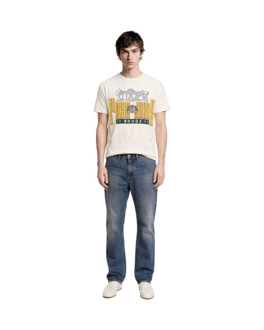 Rhude Oversized Vintage-Style Bold Graphic Cotton T-Shirt