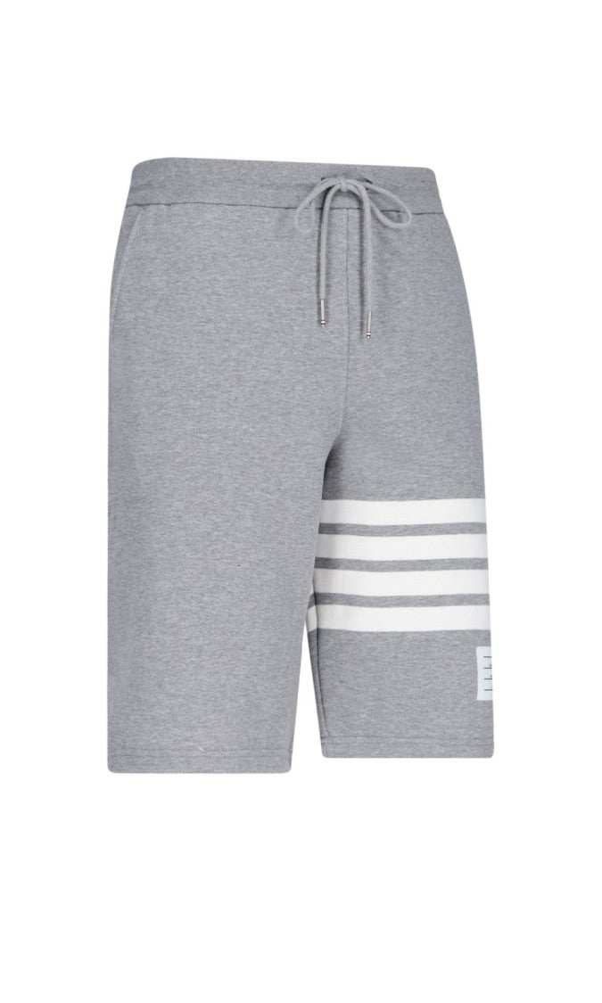 Thom Browne Tailored Grey Cotton Shorts With Practical Pockets