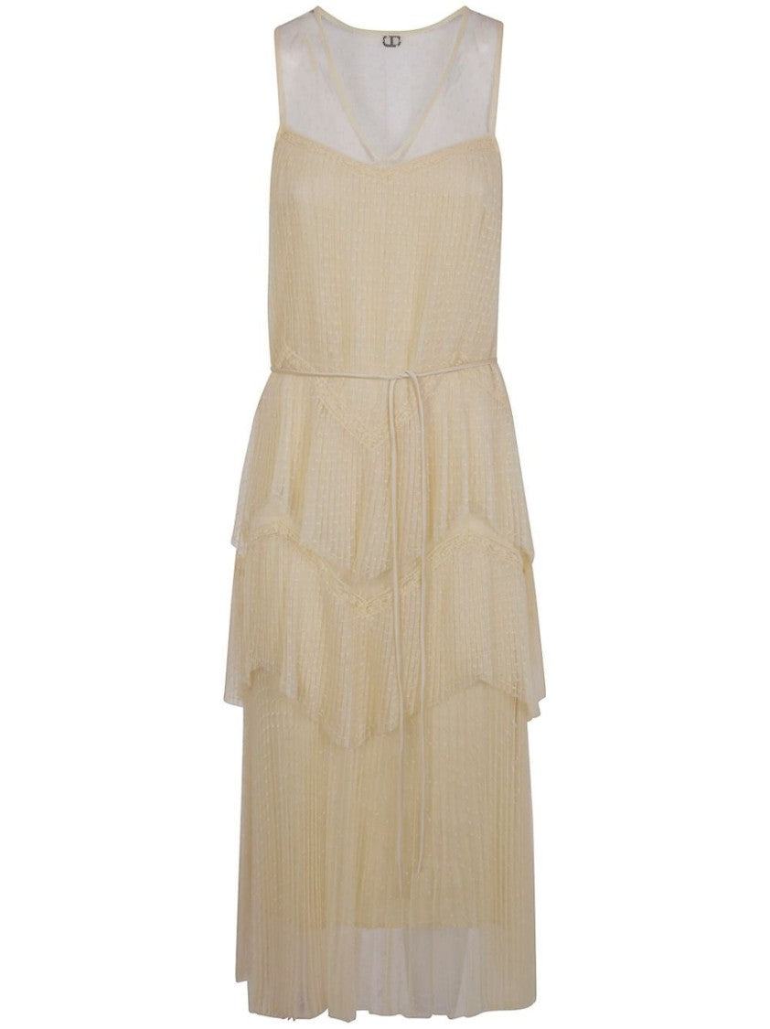 Twin-Set Layered Maxi Dress With Flowing Silhouette