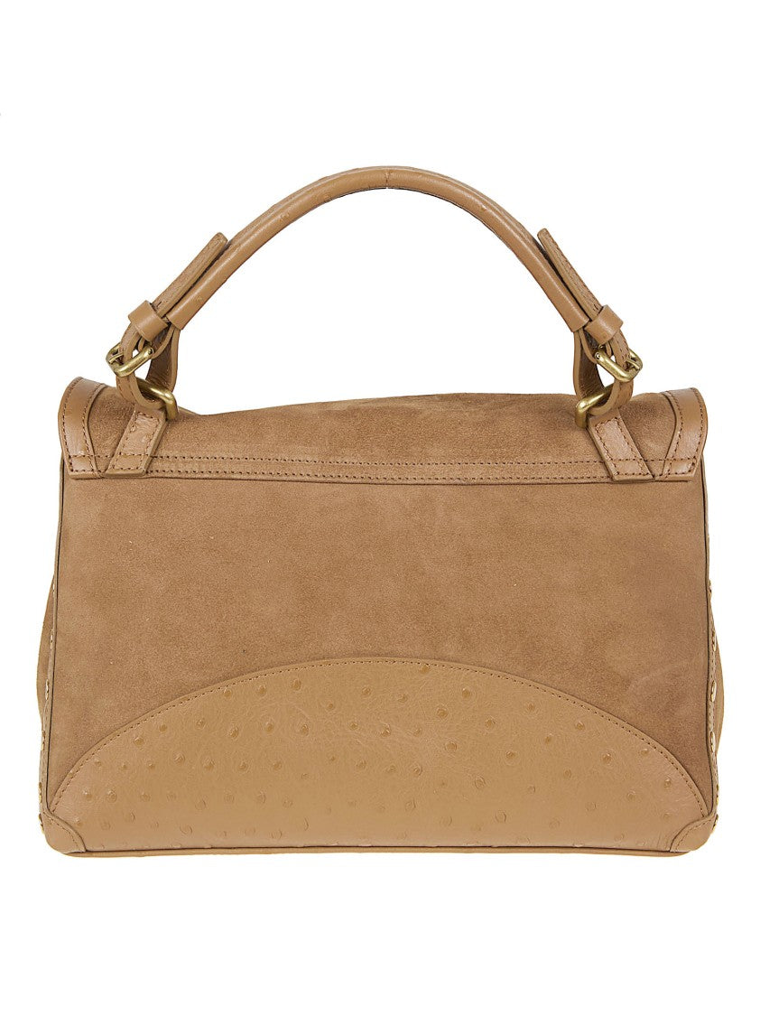 Zanellato Structured Suede Leather Handbag With Cactus Trim