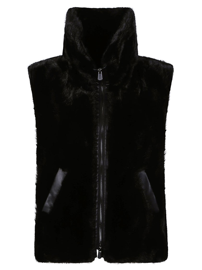 Pinko Glossinia Polyester Faux Fur Vest