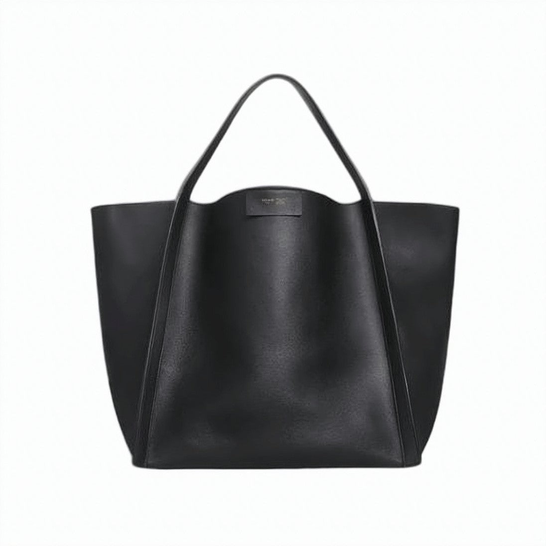 Celine Black Calf Leather And Canvas Shoulder Bag